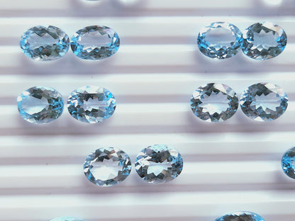 Exclusive! AAA Sky Blue Topaz Oval Shape Pair