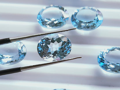 Exclusive! AAA Sky Blue Topaz Oval Shape Pair
