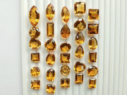 AAA Natural Citrine (Brandy) Gemstone Loose Cut Stone Lot