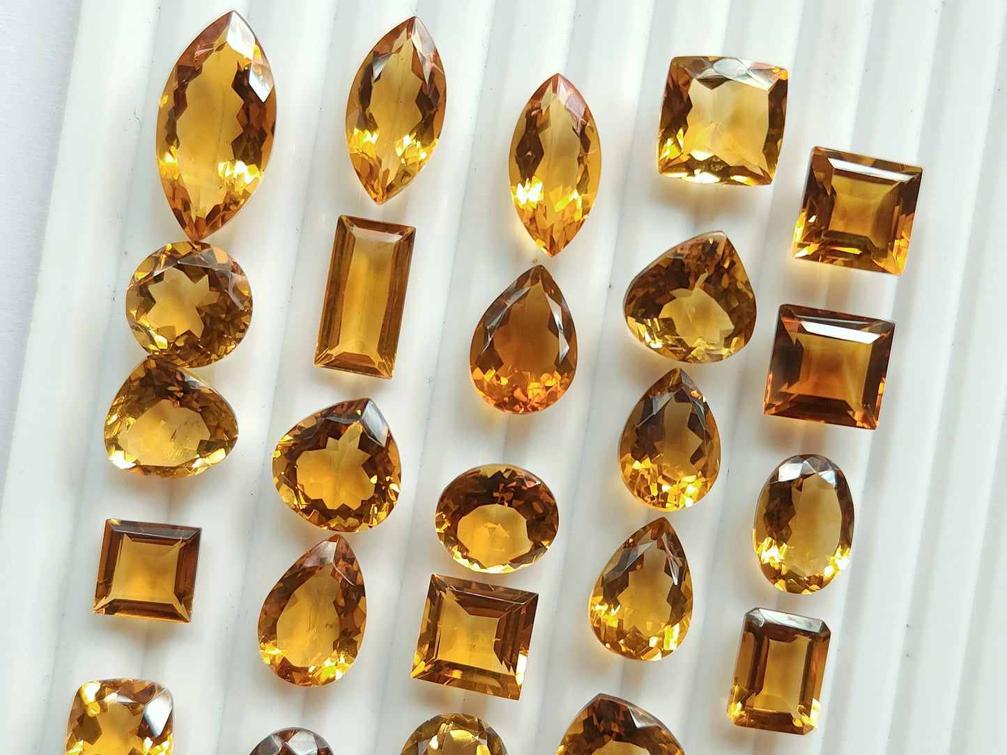 AAA Natural Citrine (Brandy) Gemstone Loose Cut Stone Lot