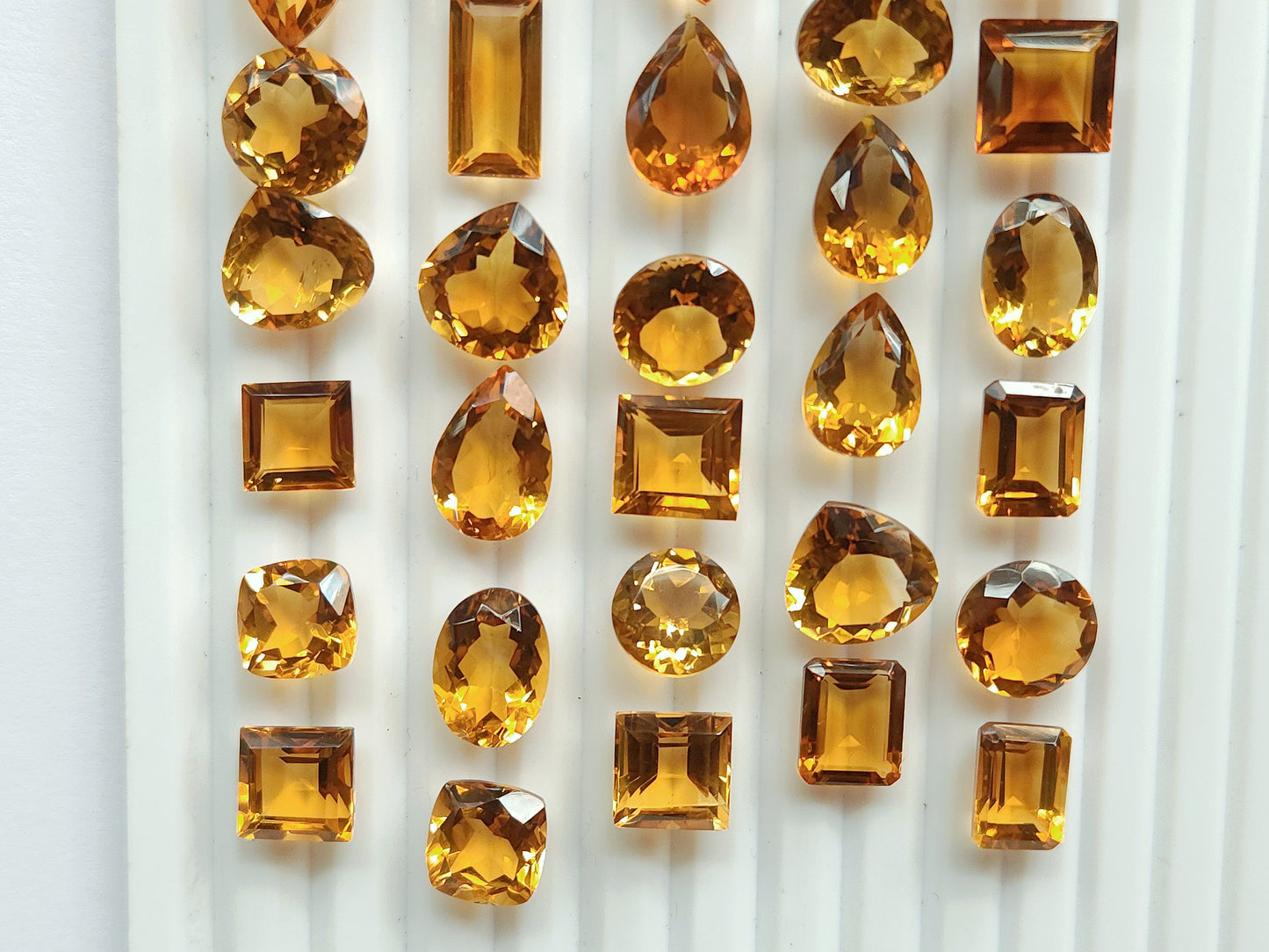 AAA Natural Citrine (Brandy) Gemstone Loose Cut Stone Lot