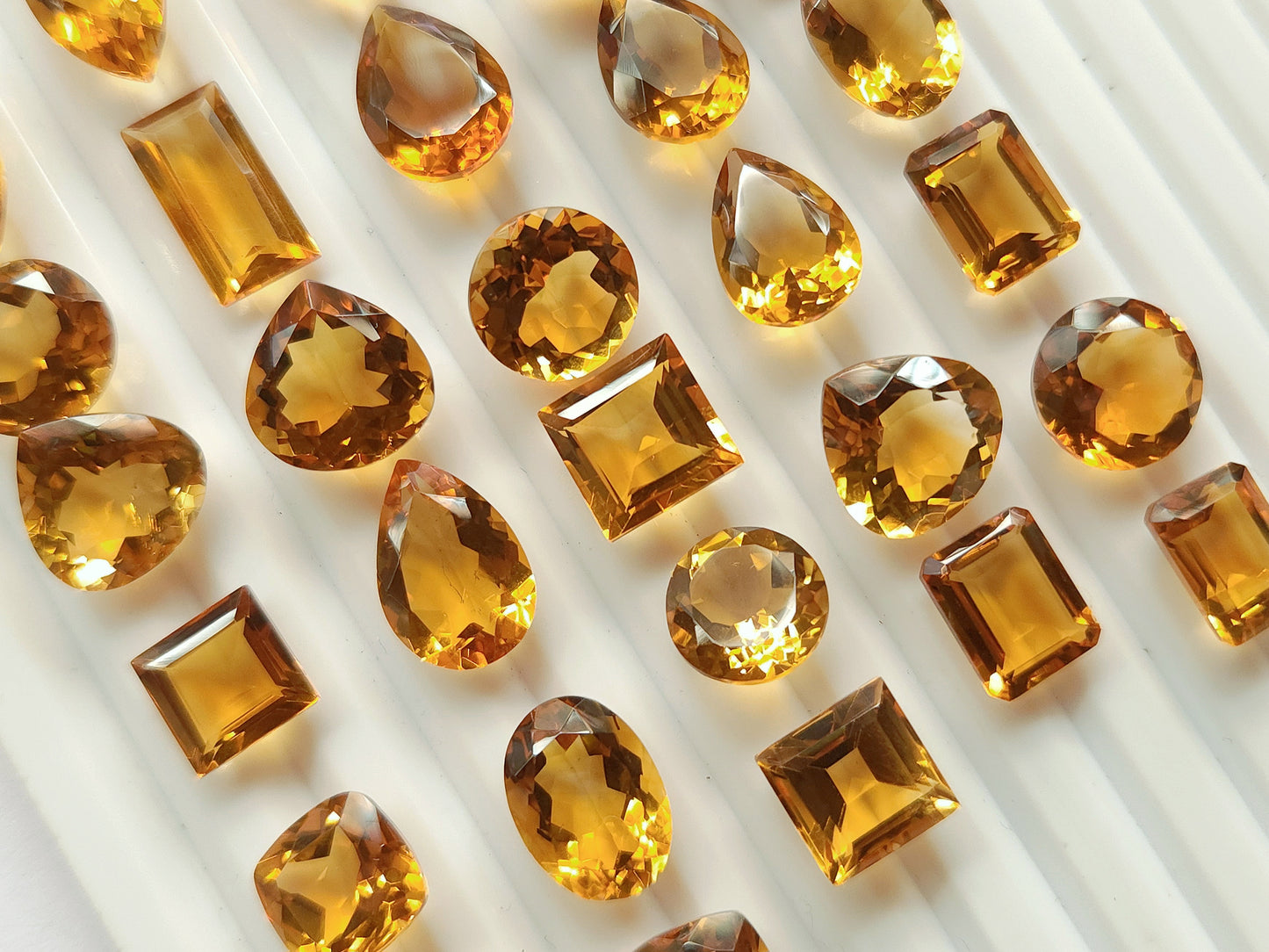 AAA Natural Citrine (Brandy) Gemstone Loose Cut Stone Lot