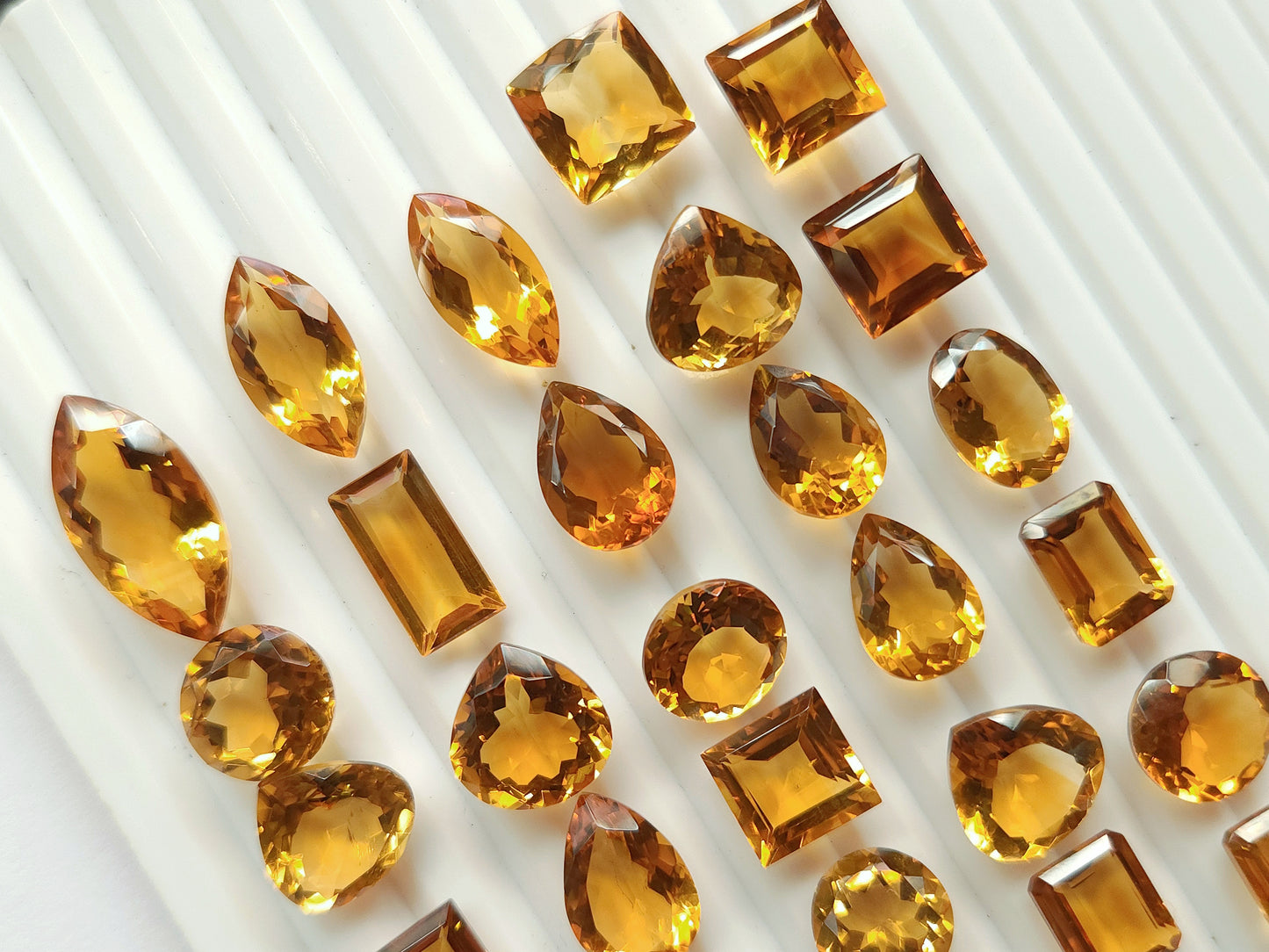 AAA Natural Citrine (Brandy) Gemstone Loose Cut Stone Lot