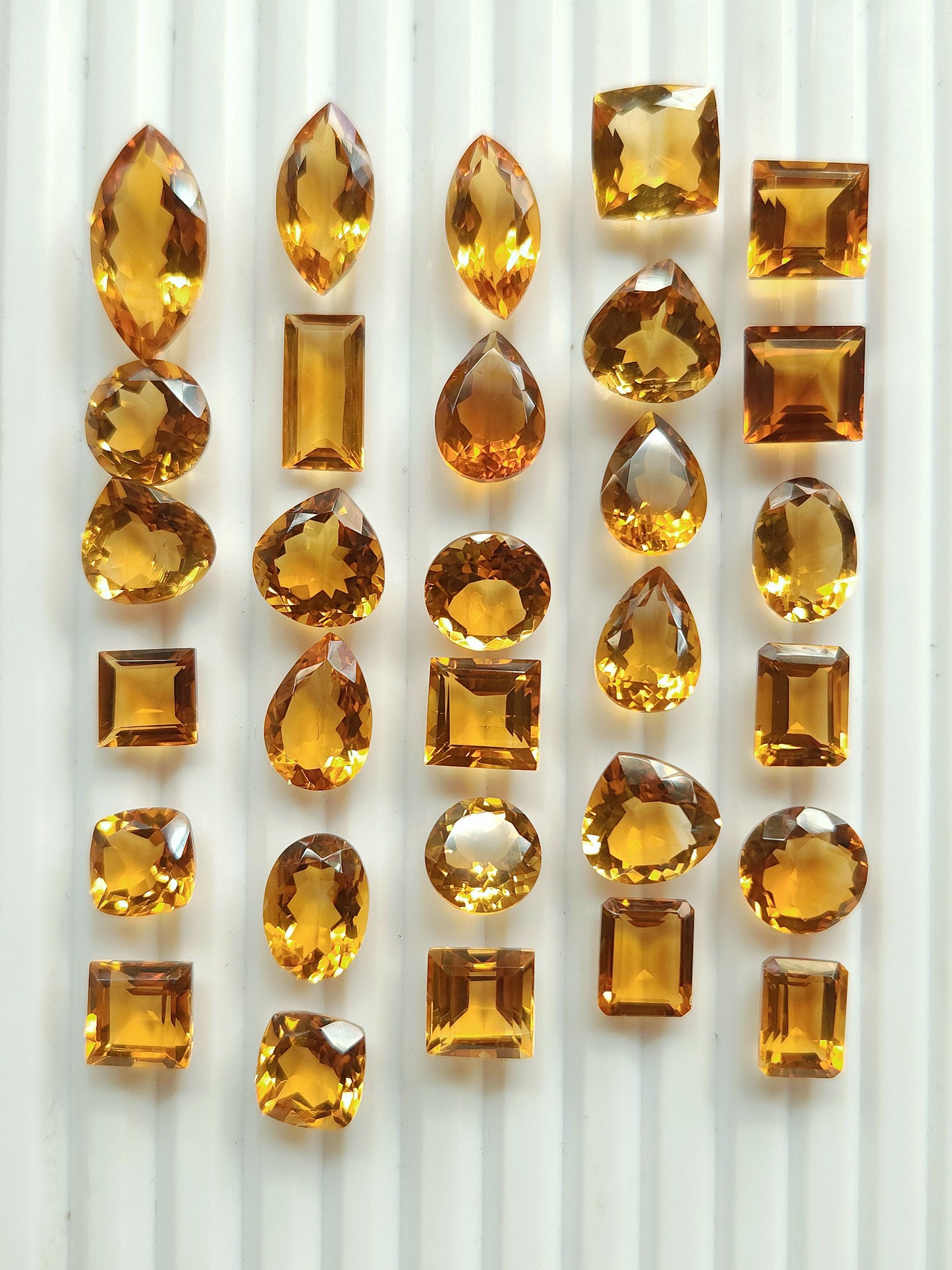 AAA Natural Citrine (Brandy) Gemstone Loose Cut Stone Lot