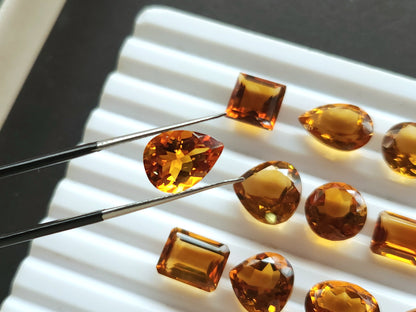 AAA Finest Quality Natural Citrine (Madeira Shade) Cut stone | Loose Gemstone