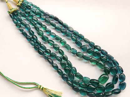 Natural Greenish Blue Fluorite Smooth Tumble / Nuggets Shape Beads
