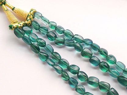 Natural Greenish Blue Fluorite Smooth Tumble / Nuggets Shape Beads