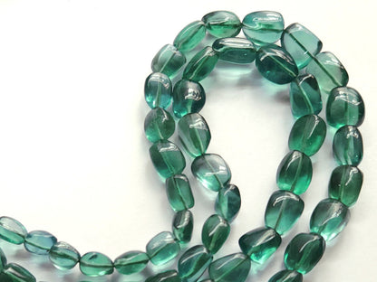 Natural Greenish Blue Fluorite Smooth Tumble / Nuggets Shape Beads