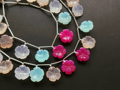 Mix Onyx Flower Carving Beads