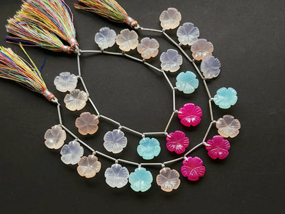 Mix Onyx Flower Carving Beads
