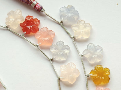 Mix Onyx Flower Carving Beads – 15x15 MM