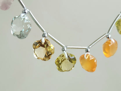 Mix Natural Flower Shape Cut-Stone Gemstone Beads | 10x10 MM