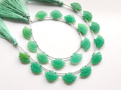 Light Green Quartzite Fancy Carved Beads