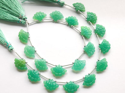 Light Green Quartzite Fancy Carved Beads
