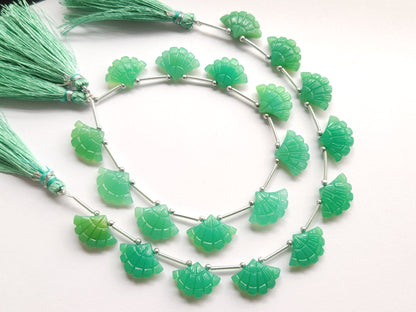 Light Green Quartzite Fancy Carved Beads
