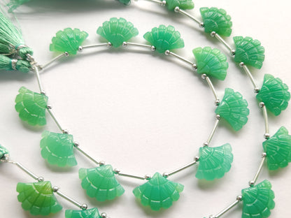 Light Green Quartzite Fancy Carved Beads