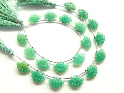 Light Green Quartzite Fancy Carved Beads
