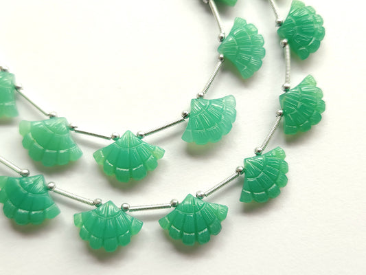 Light Green Quartzite Fancy Carved Beads