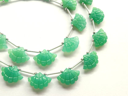 Light Green Quartzite Fancy Carved Beads