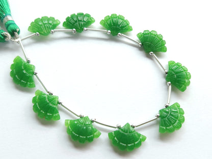 Green Quartzite Fancy Carved Beads
