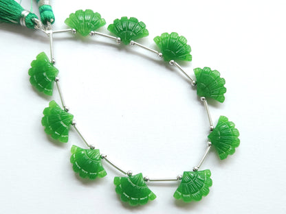 Green Quartzite Fancy Carved Beads