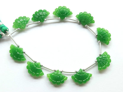 Green Quartzite Fancy Carved Beads