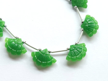 Green Quartzite Fancy Carved Beads