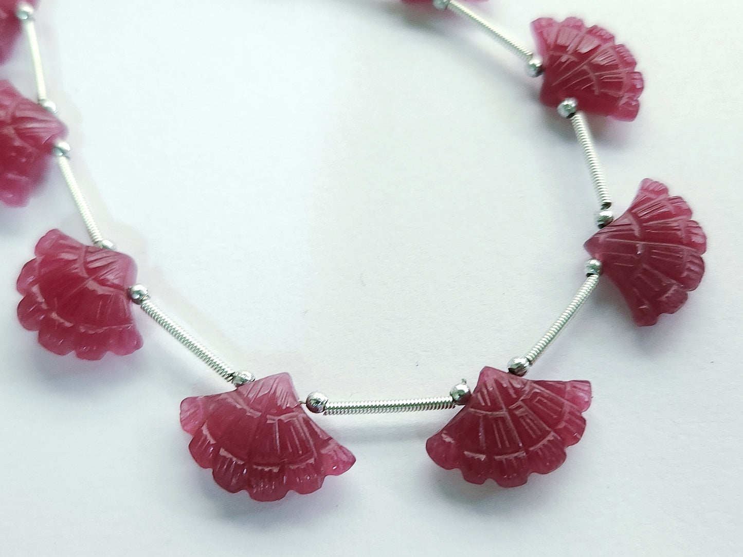 Fuchsia Pink Quartzite Fancy Carved Beads