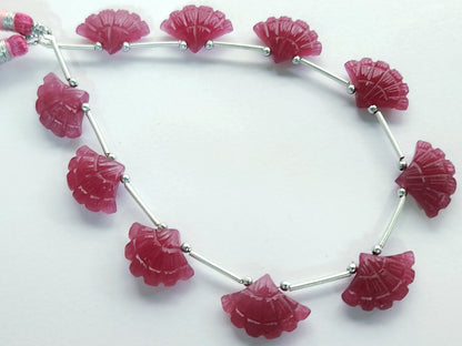 Fuchsia Pink Quartzite Fancy Carved Beads