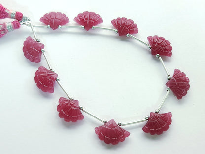 Fuchsia Pink Quartzite Fancy Carved Beads