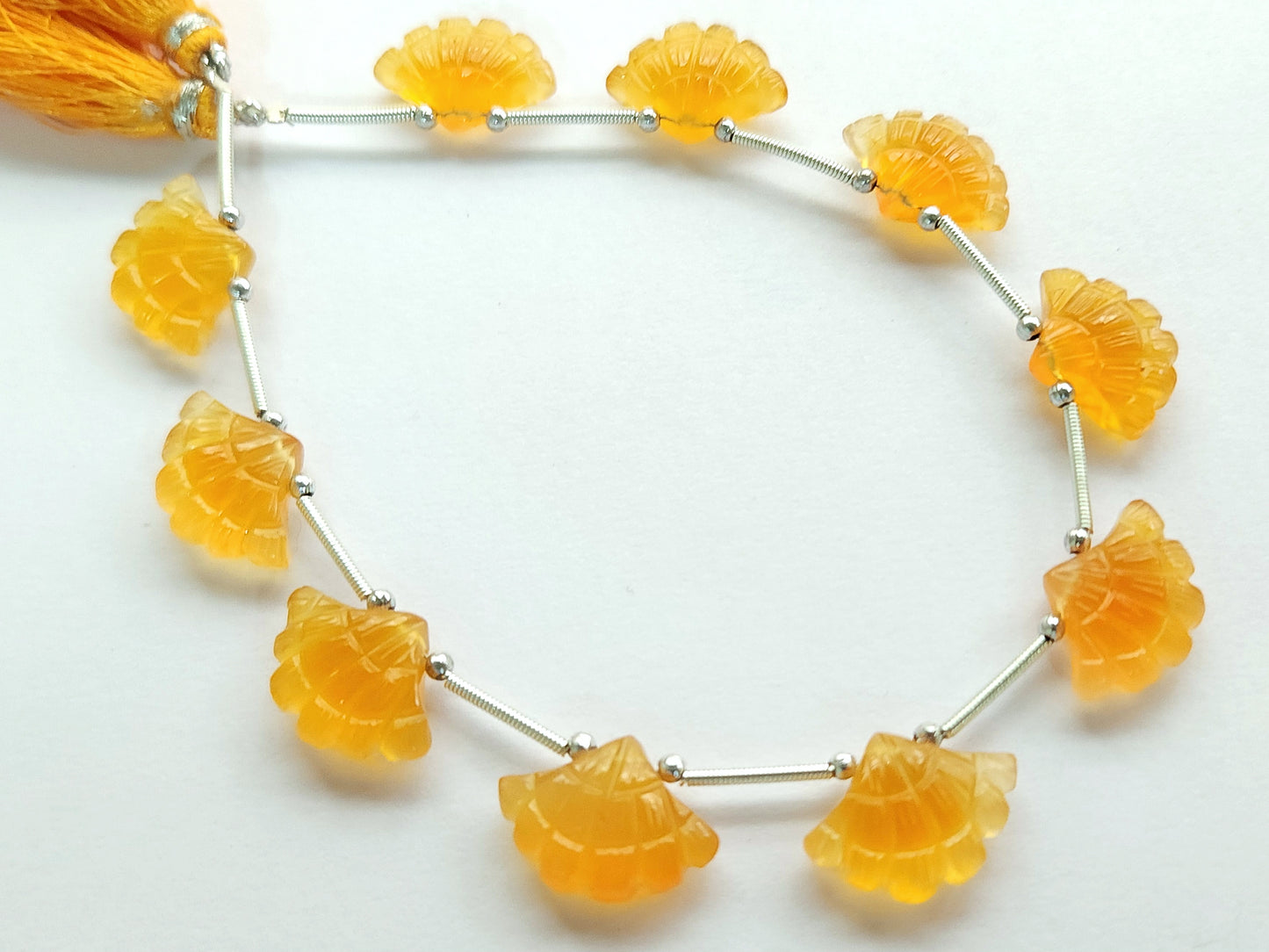Yellow Quartzite Fancy Carved Beads
