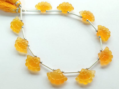 Yellow Quartzite Fancy Carved Beads