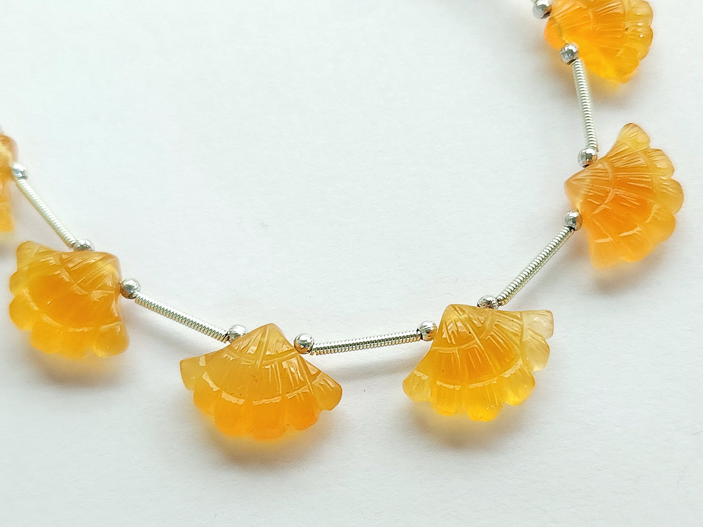 Yellow Quartzite Fancy Carved Beads