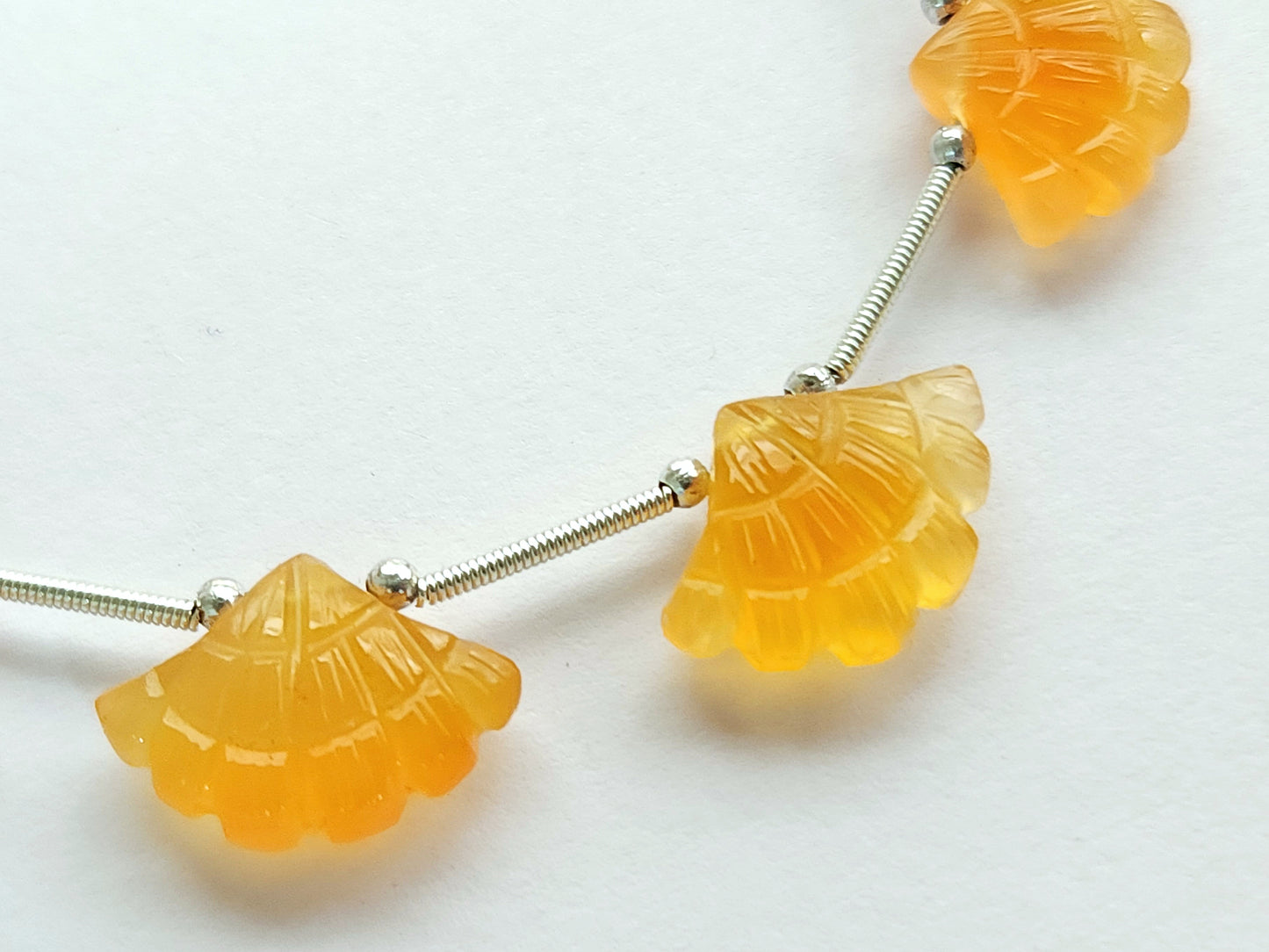 Yellow Quartzite Fancy Carved Beads