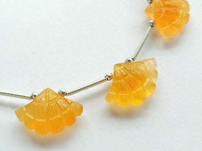 Yellow Quartzite Fancy Carved Beads