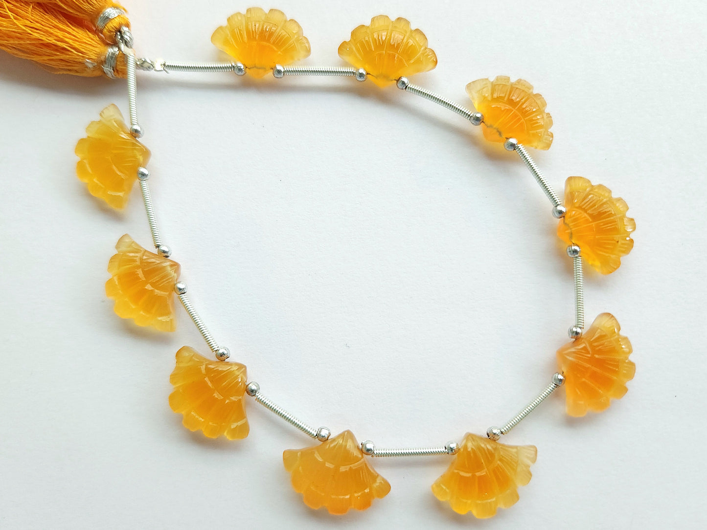 Yellow Quartzite Fancy Carved Beads