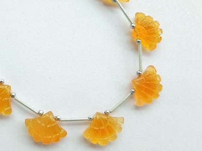 Yellow Quartzite Fancy Carved Beads