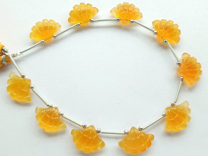 Yellow Quartzite Fancy Carved Beads