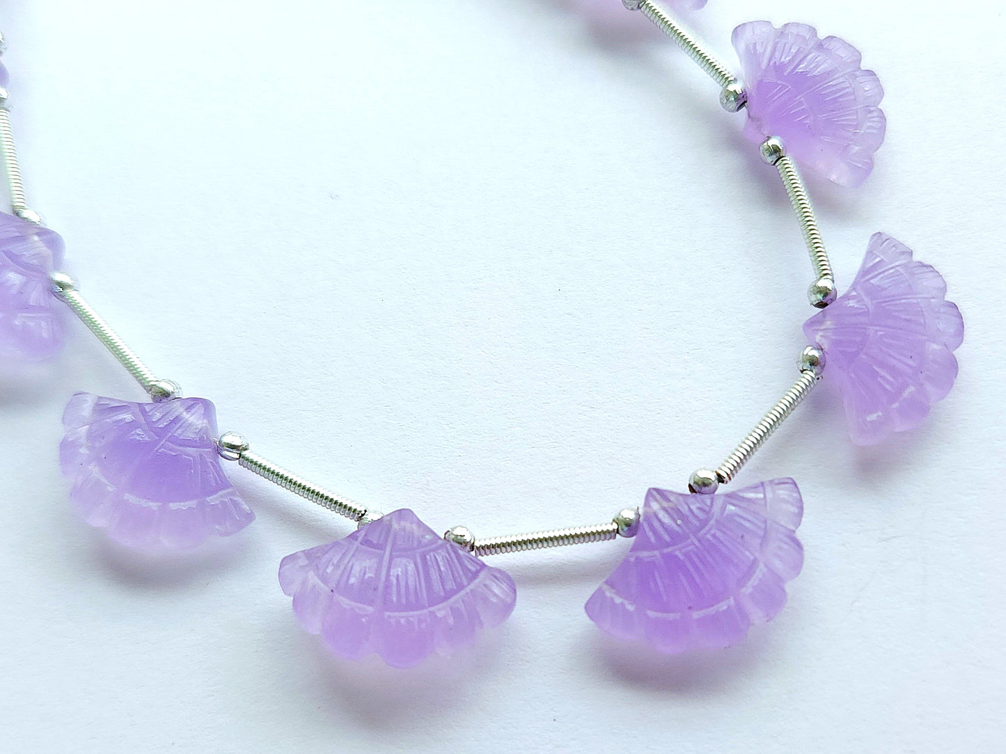 Lavender Quartzite Fancy Carved Beads