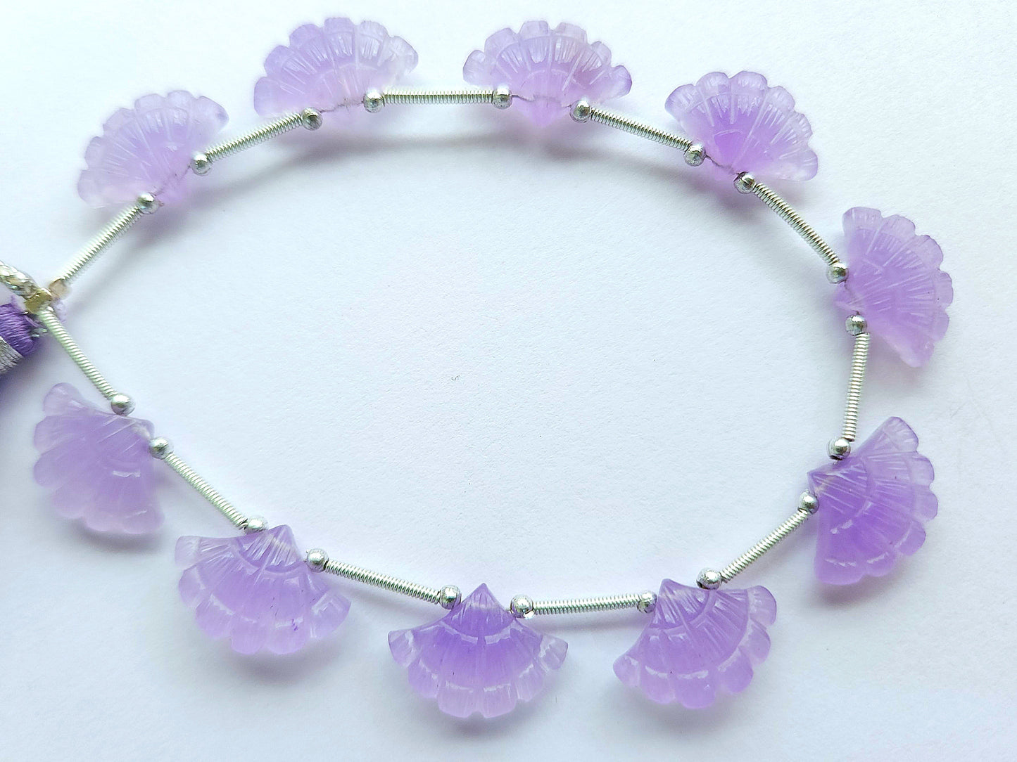 Lavender Quartzite Fancy Carved Beads