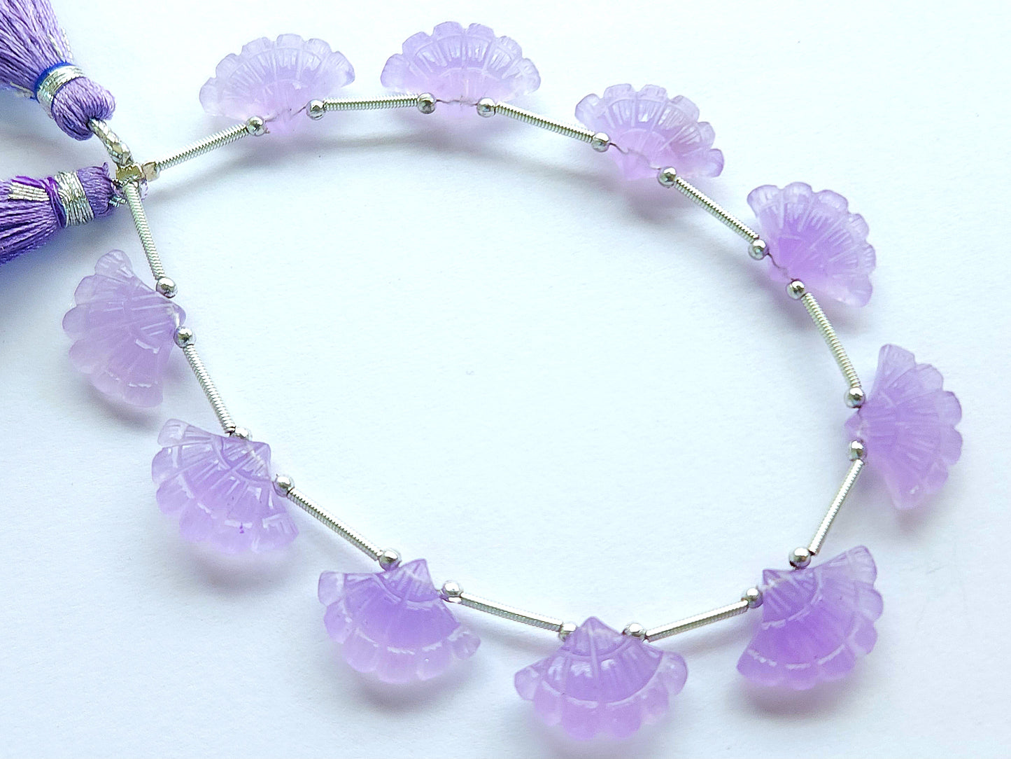 Lavender Quartzite Fancy Carved Beads