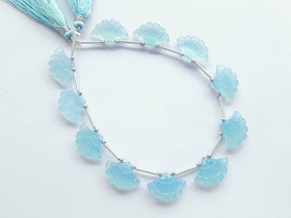Aqua Blue Quartzite Fancy Carved Beads