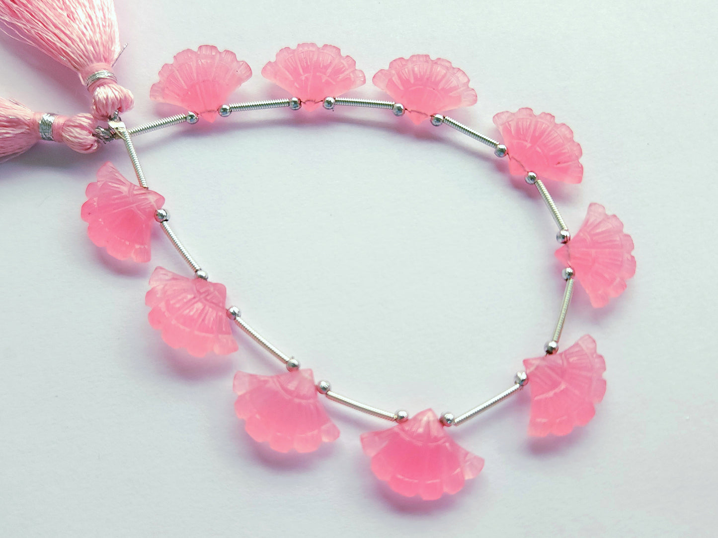 Pink Quartzite Fancy Carved Beads