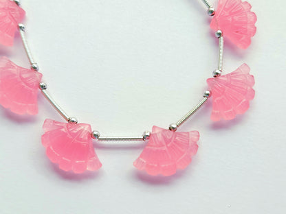 Pink Quartzite Fancy Carved Beads