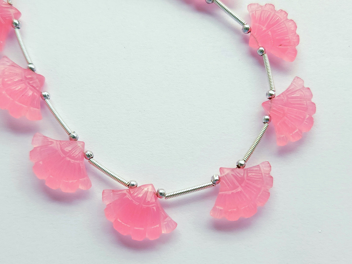 Pink Quartzite Fancy Carved Beads