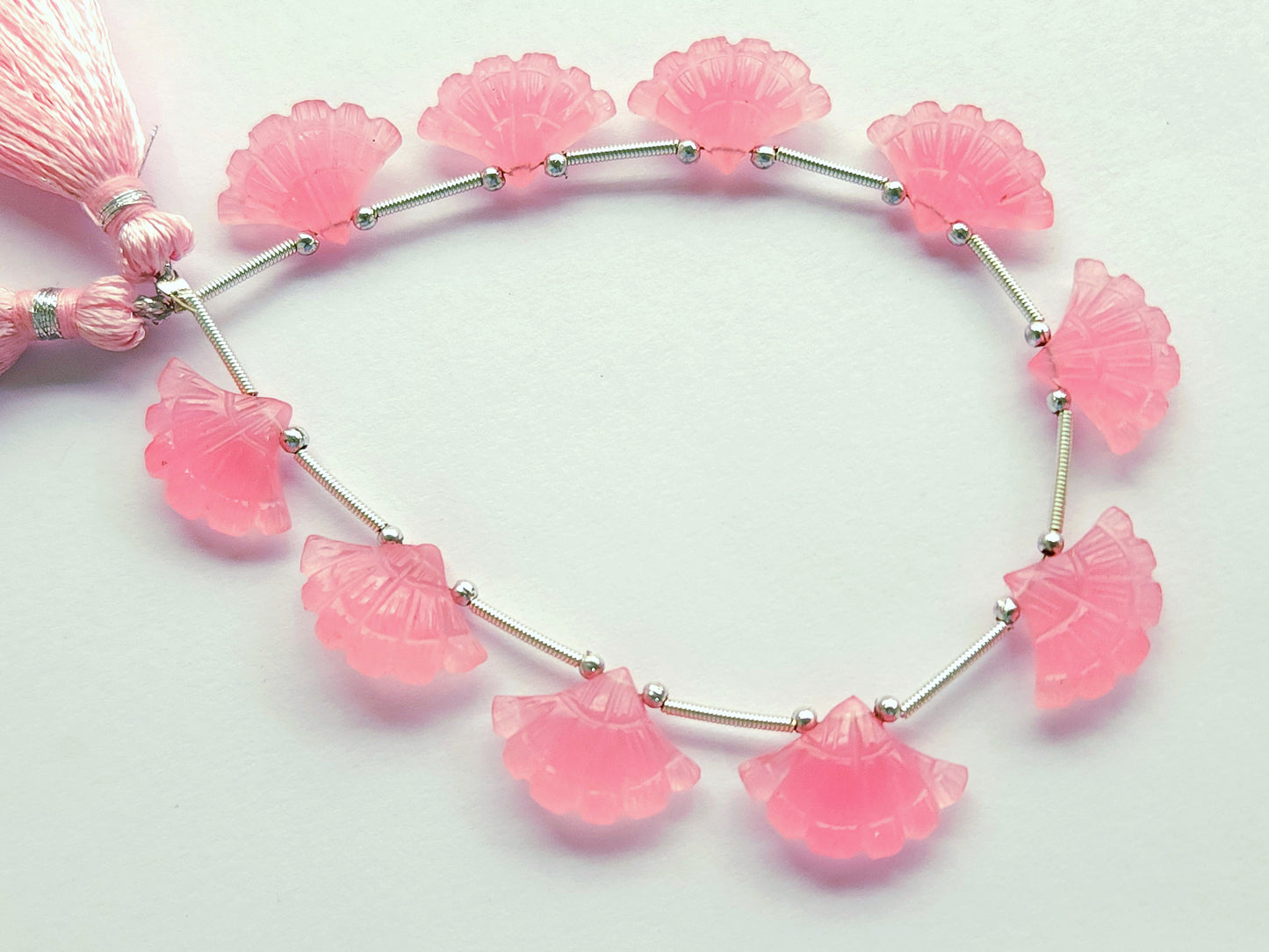 Pink Quartzite Fancy Carved Beads