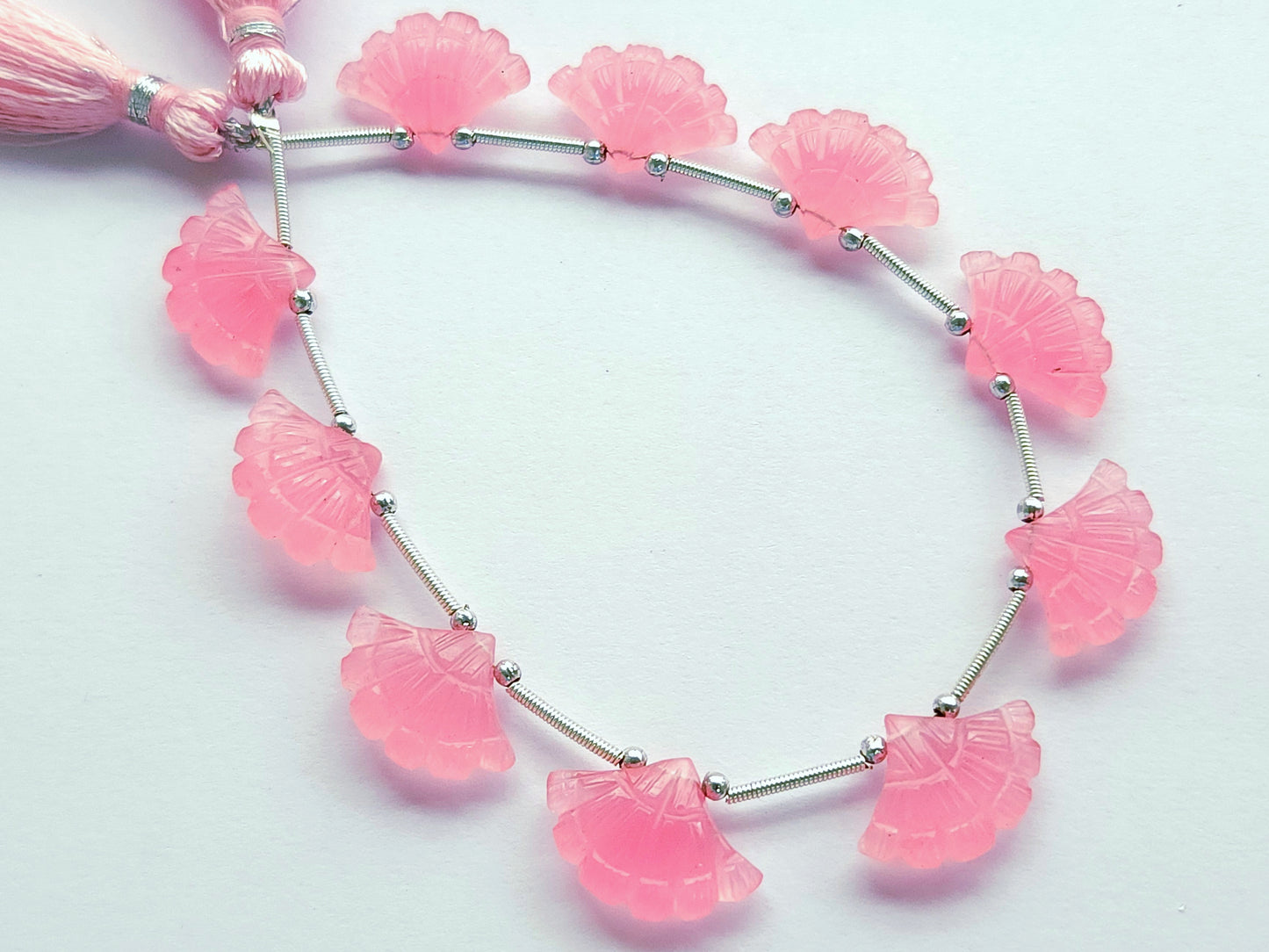 Pink Quartzite Fancy Carved Beads