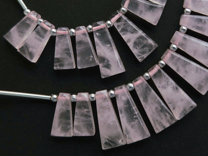 Natural Rose Quartz Fancy Taper Shape Beads