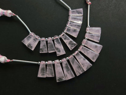 Natural Rose Quartz Fancy Taper Shape Beads