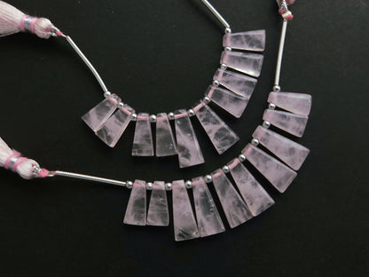 Natural Rose Quartz Fancy Taper Shape Beads